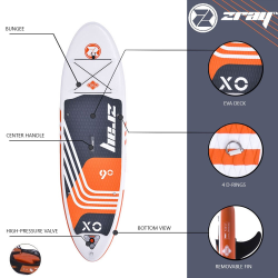 Tabla de Paddle Surf Hinchable Zray SUP X-Rider X0 9'