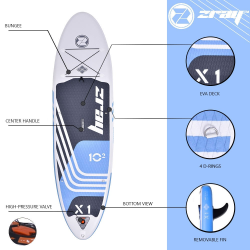 Tabla de Paddle Surf Hinchable Zray SUP X-Rider X1 10'2''