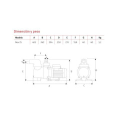 Bomba Espa Nox 25 6M 0,18 kW 0,25 CV