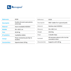 Escalera Acceso Fácil piscina enterrada Gre EIE30