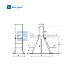 Escalera de Seguridad INOX para piscina Elevada AstralPool