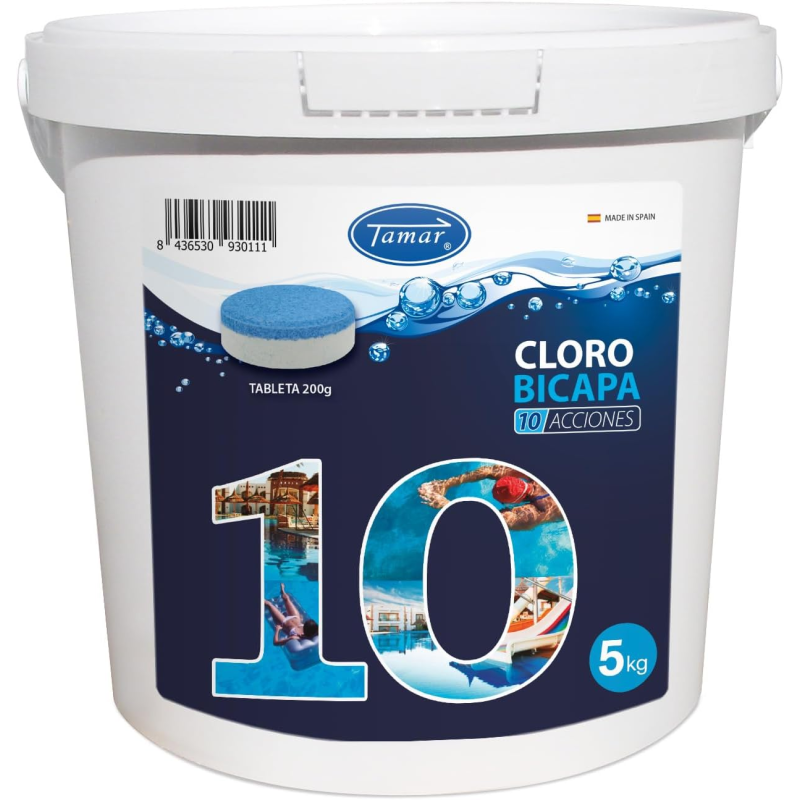 Cloro 10 Acciones Tamar Tabletas Multifunción Bicapa 200g 5 Kg