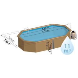 Piscina de Madera Gre Sunbay Grenade 2 4,36 x 3,36 x H. 1,17 m