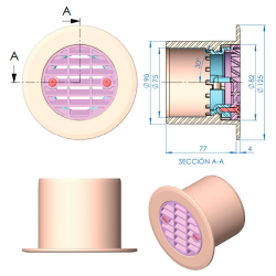 Boquilla impulsión/aspiración gran caudal piscina hormigón AstralPool