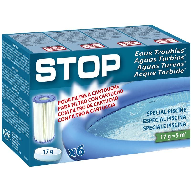 Stop aguas turbias Caja de 6 pastillas de 17 grs