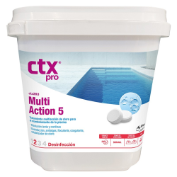 Cloro Multifunción Tabletas 250gr CTX-393 Multi Action 5 Sin Ácido Borico 5 Kg