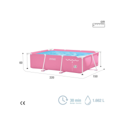 Piscina Intex Small Frame Rosa 220x150x60cm 28266NP