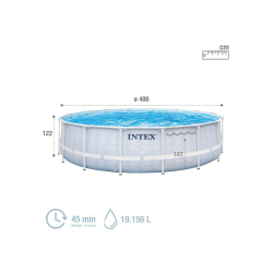 Piscina Intex Chevron Prism Frame Premium Ratan Ø488x122cm con dep. cartucho y Escalera 26746NP