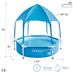 Piscina Intex Metal Frame con toldo 183x38cm 28209NP