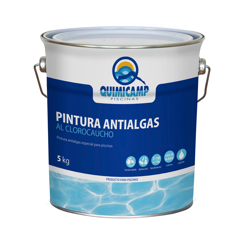 Pintura Azul para Piscina Quimicamp 5 Kg con Antialgas al Clorocaucho