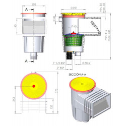 Skimmer 15 L. for concrete pool