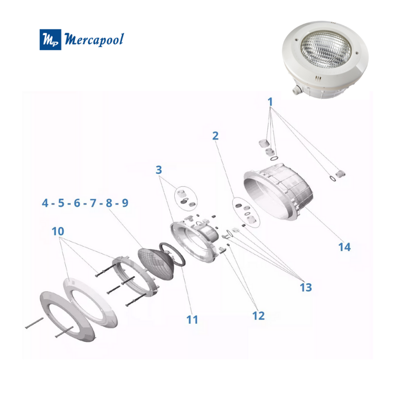 Proyector embellecedor INOX y Blanco (ref. 07831 y 07833)